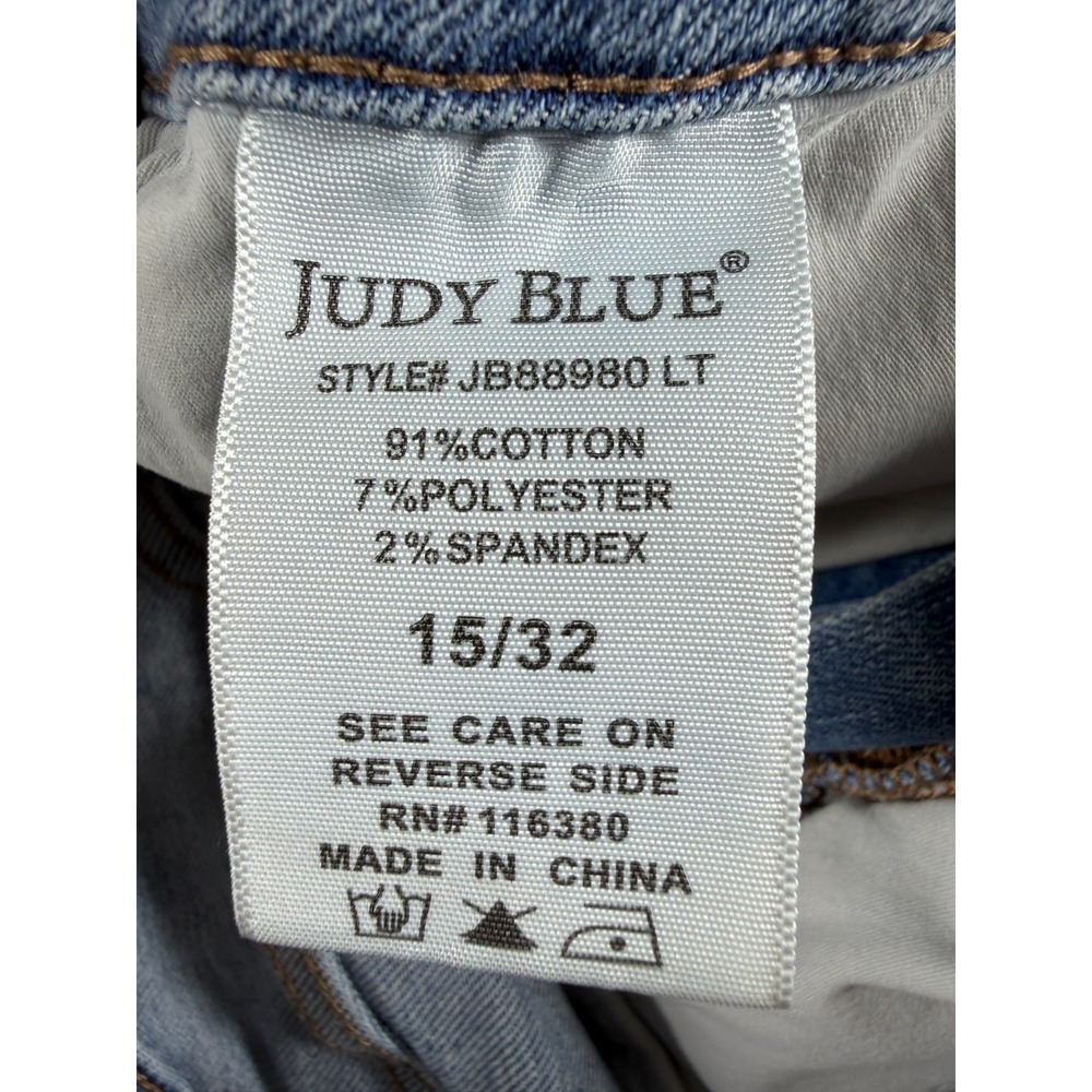 Judy Blue Slim Fit Denim Jeans Stretch Size 15/32 JB88980 LT 32x28 - Picture 8 of 9